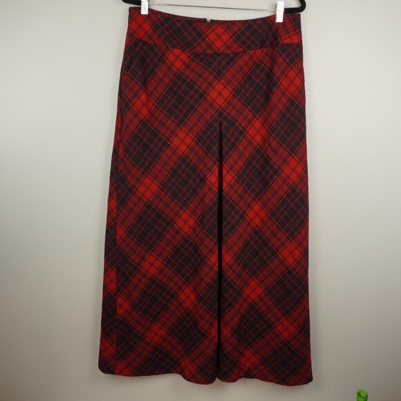 Talbots Dresses & Skirts - Talbots Red an Black Plaid Wool Blend Lined‎ Maxi Skirt Size 12